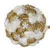 European & American Elegant Ribbon Flower Bridal Bouquet – Beaded Five-Flower Design
