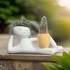 Relaxing Person Holding Pot Planter Body Vase Decors Resin Funny Succulents A0KF