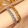 Electroplated K diamond-encrusted titanium steel , hip-hop light luxury Cuban full diamond stainless steel 