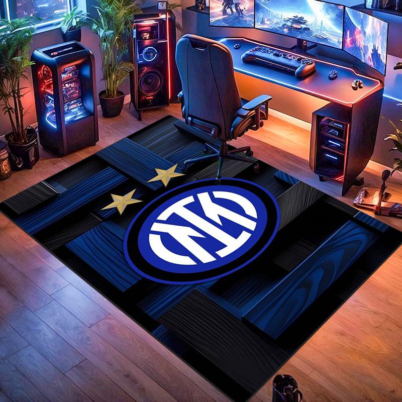 Tappeto con Stemma Inter Milan Stampa Artistica Adatto a Tutte le Stagioni Arte Moda Decorazione per Dormitorio