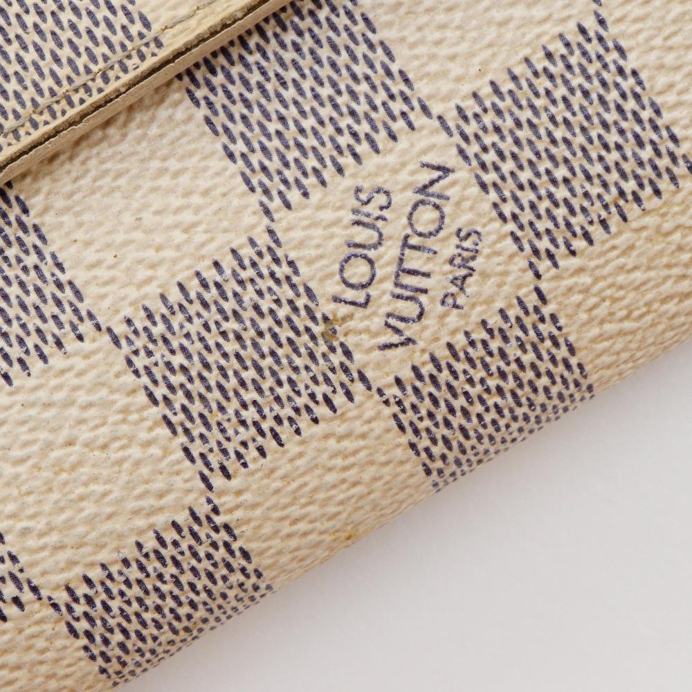 Louis Vuitton Portemonnaie Sarah N61735 Weißes Damier Azur Canvas Unisex Gebraucht