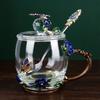 Tazze da Acqua Smaltate Colorate: Elegante Set in Vetro per Soggiorno per Caffè e Latte