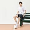 Camiseta Polo de Manga Corta Transpirable de Secado Rápido con Logo Li Ning Unisex Camisetas Polo Blancas APLR125-1