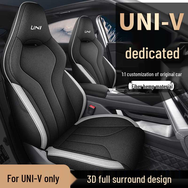 All-Season Breathable Linen Seat Covers for Changan Uni-V 2023-2025, Full Coverage Cushions