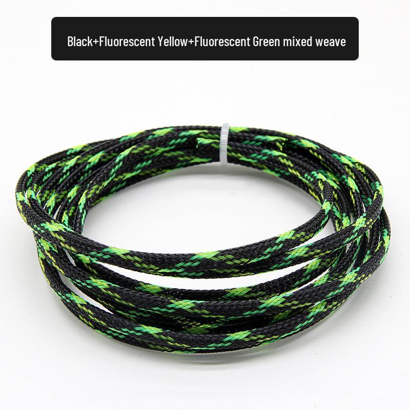 PET Braided Expandable 3mm Snakeskin Mesh Audio Cable Sleeve, Nylon Shockproof, 5 Meters