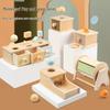 Montessori Wooden Drawer Box & Textile Drum for Early Education