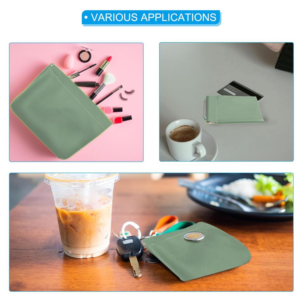 PATIKIL Pocket Cosmetic Set of Waterproof Mini PU Leather Makeup Bags for Travel Toiletry Bag with Coin No Easy to Green Bags, 4, 5x5" Women, Pouch,