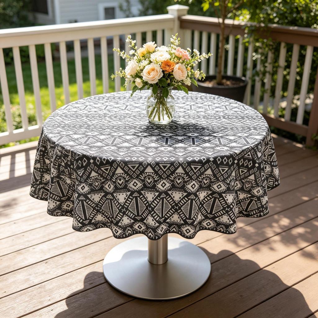 Kitchen Dining Room Tea Table Use Decorative Round Cotton Tablecloth