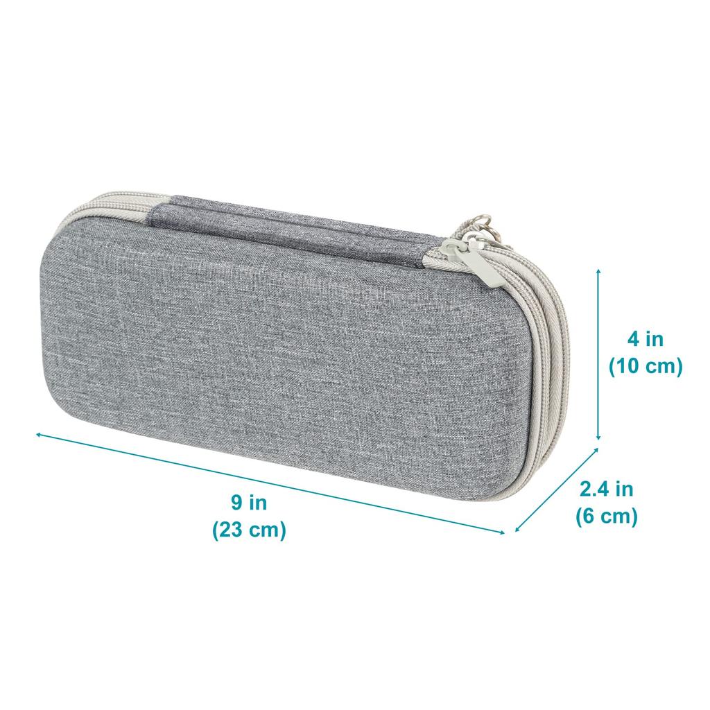 ProCase Pencil Large Stationery Pouch with Wrist for Students and Office Supplies Gray Case, 2-Layer, Capacity, -