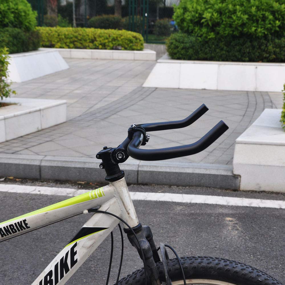 UPANBIKE Bullhorn Mountain Road Bike Lenker Fixed Gear Bike Schwarzer Lenker, Fahrrad, Lenker, 25.4mm, 37cm, Enden, Lenker,
