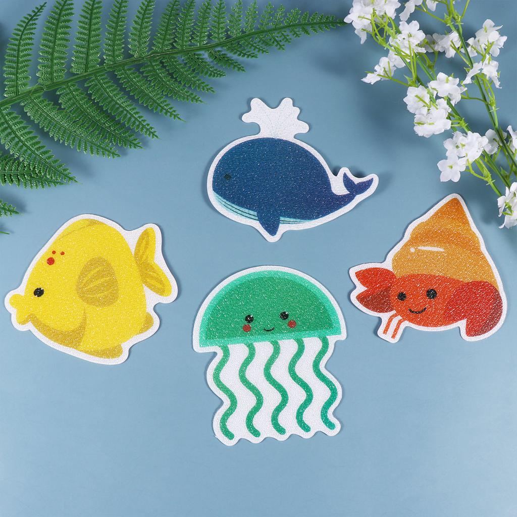 20pcs Shower Safety Treads Cartoon Marine Stickers Slipping Floor Decal Bathing Stickers Tub Pasters for Home Shop