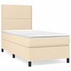 3141670 vidaXL Divan Bed with Mattress Cream 90x200 Cm Fabric