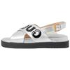 Leather One Strap Sandals Women's Silver 738691 AABYB 8149