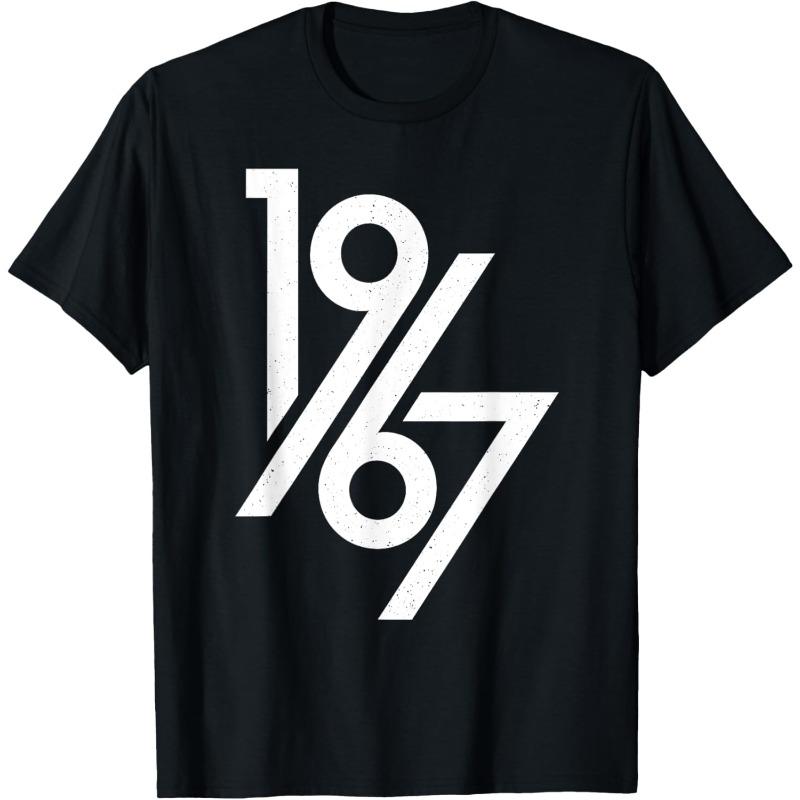 Retro 1967 Pure Polyester Printed Men's and Women's Fashionable Loose Casual T-shirt 2026 New Personalized Round Neck T-shirt