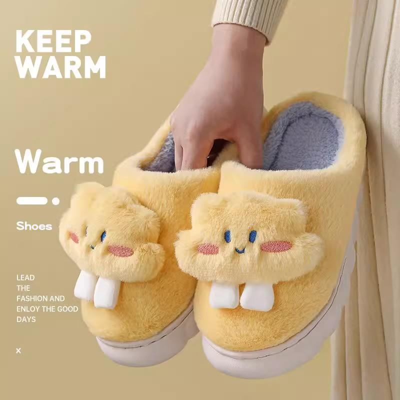 Cloud cotton slippers autumn and winter 2025 new indoor home cute plush non-slip warm slippers