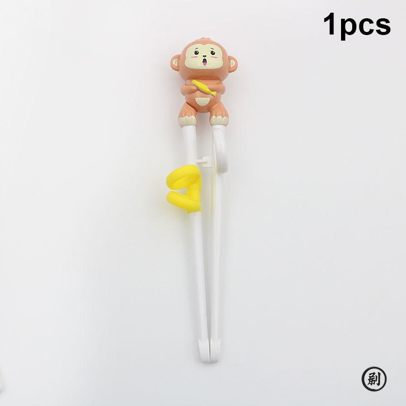 1 pár tréninkových hůlek, dětský pomocník pro učení se hůlkami, hůlky pro začátečníky ve tvaru zvířátek, opakovaně použitelné asistenční hůlky