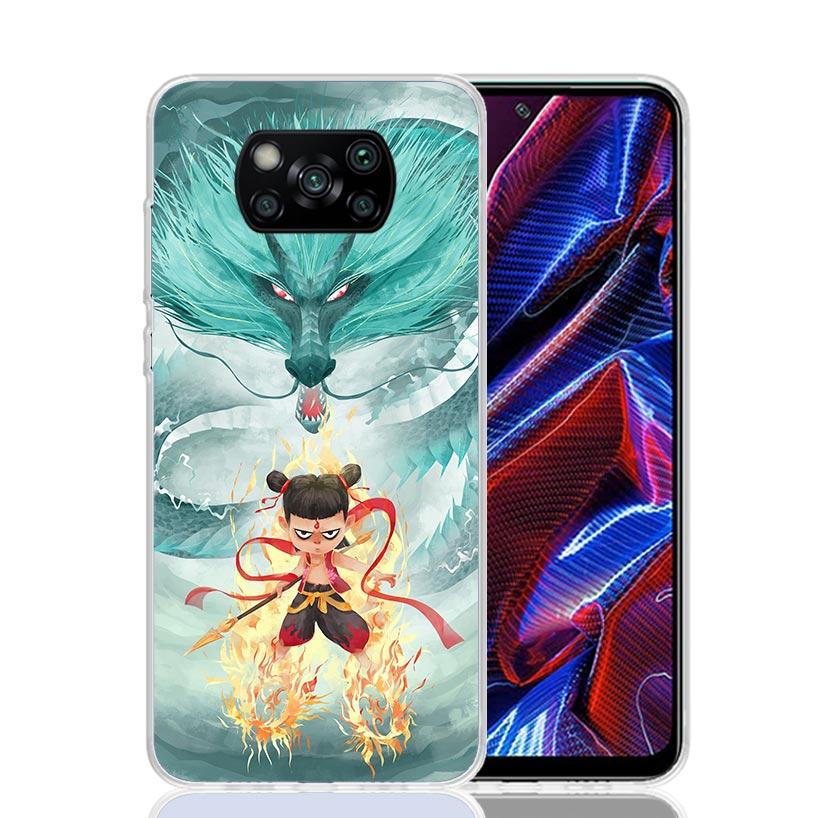 Nesha Nezha Cartoon Phone Case For Xiaomi Poco X7 X6 X5 Pro F7 Ultra Redmi 15C 15 13 13C 12 12C 10 10A 10C 9 9A 9C 9T Cover Poco