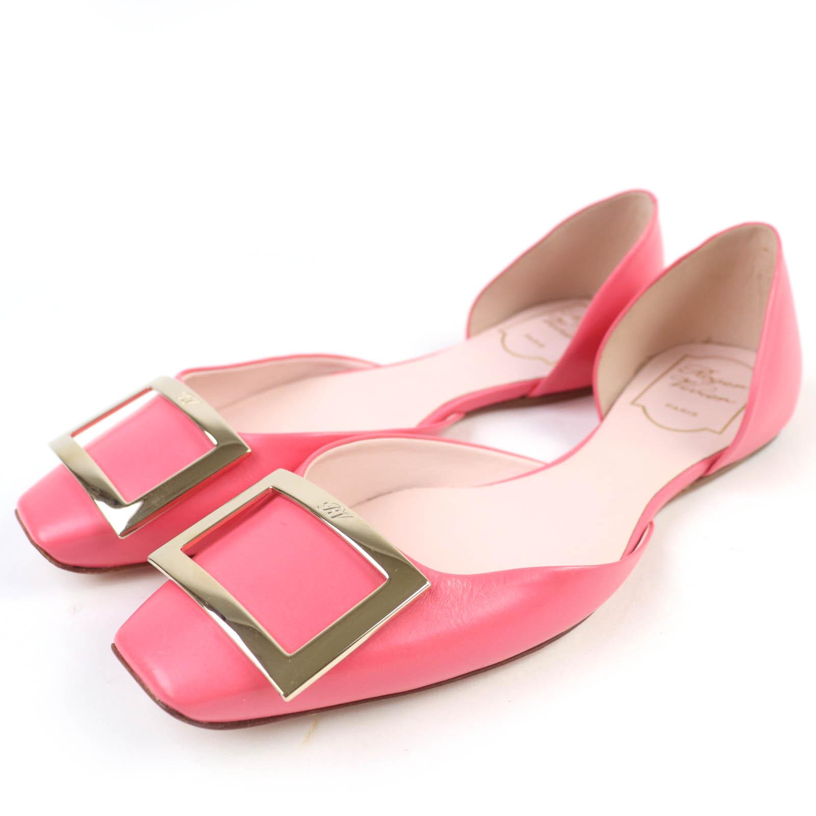 

ROGER VIVIER pumps Trumpet Ballerina Flat shoes pink leather Women 36.5 Used