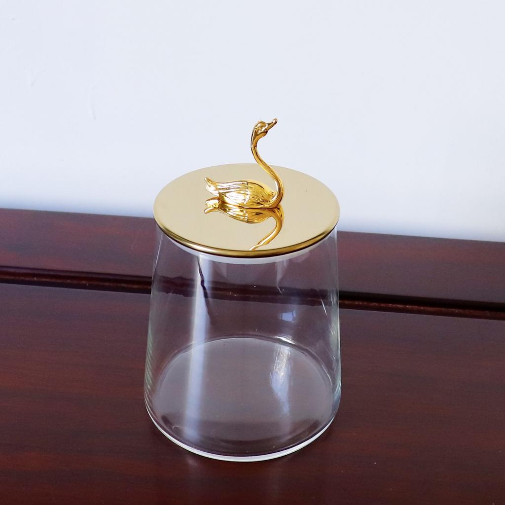 Aufbewahrungsglas aus klarem Glas mit Deckel Goldener Elch Bonbonglas Zuhause Multifunktional Nuss Kaffeebohne Kräuter Aufbewahrungsflasche Küchenbehälter