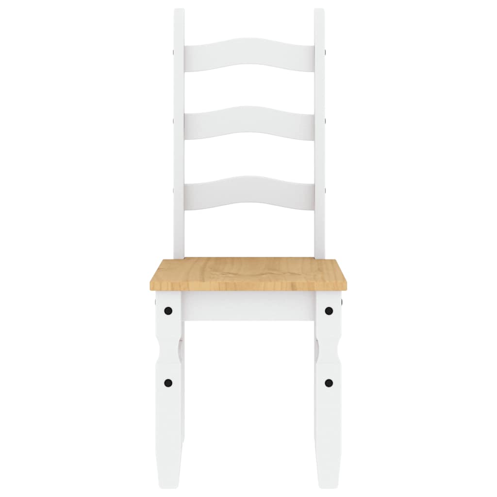 3 Piece Dining Set PANAMA White Solid Pine Wood