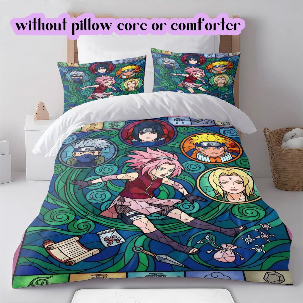 Copripiumino Morbido e Confortevole Anime Naruto, Set Biancheria da Letto per Bambini Regalo, Misura Extra Large, Varie Misure Disponibili