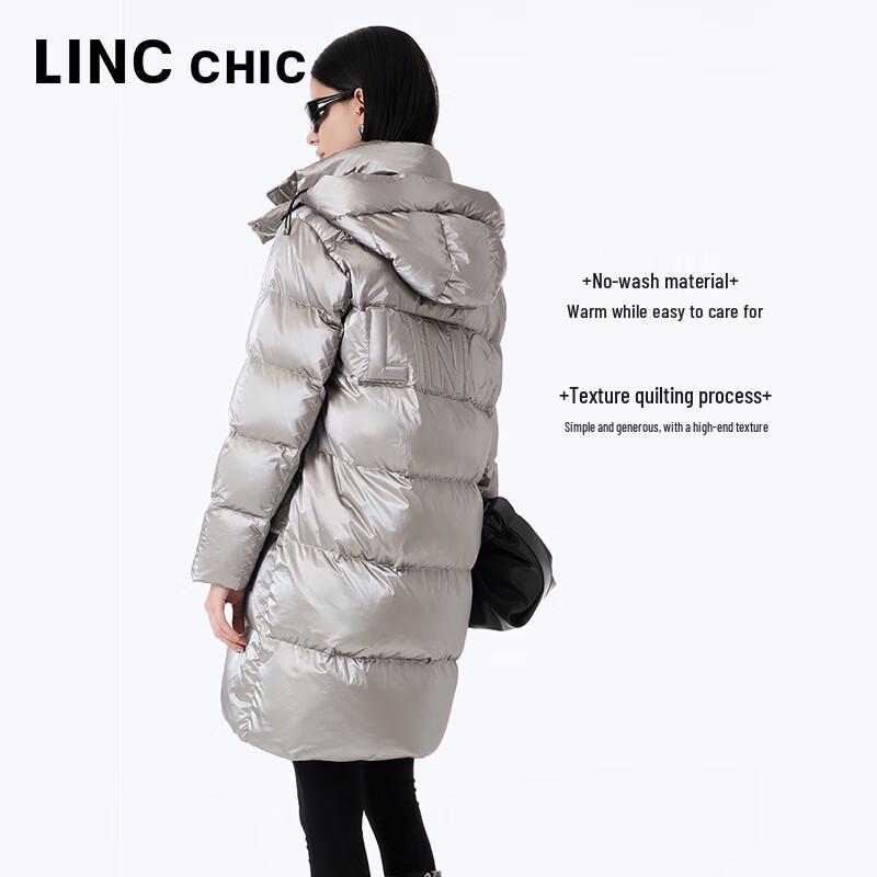 Jinyujie Women's Mid-length Loose Fit Puffer Down Jacket