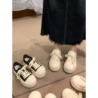 Ugly Cute Big Head Platform White Shoes Women's 2024 New Fashion Versatile Comfortable Lightweight Casual Sports Shoes