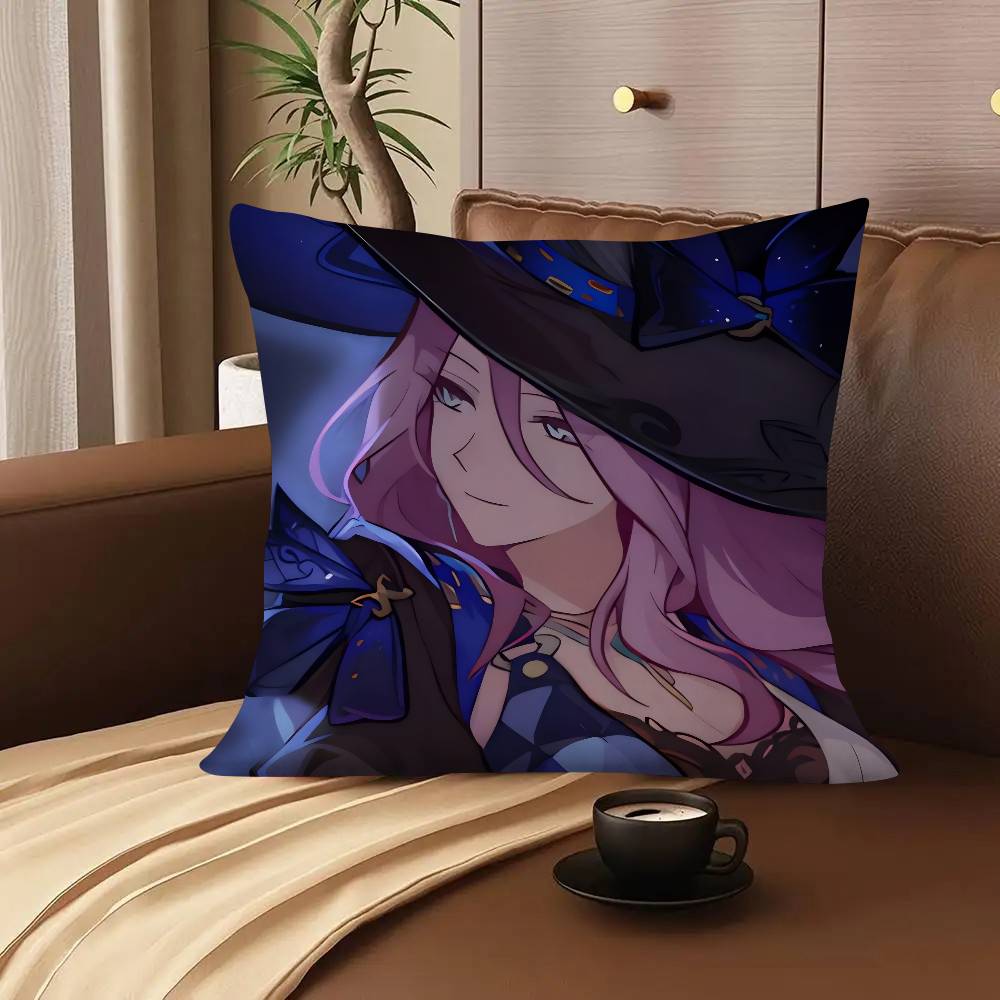 1pc Game Cool Anime Girl Honkai Star Rail Jade Pillow Case Fashion Square Pillowcase Bedroom Sofa Room Ins Decoration Leisure