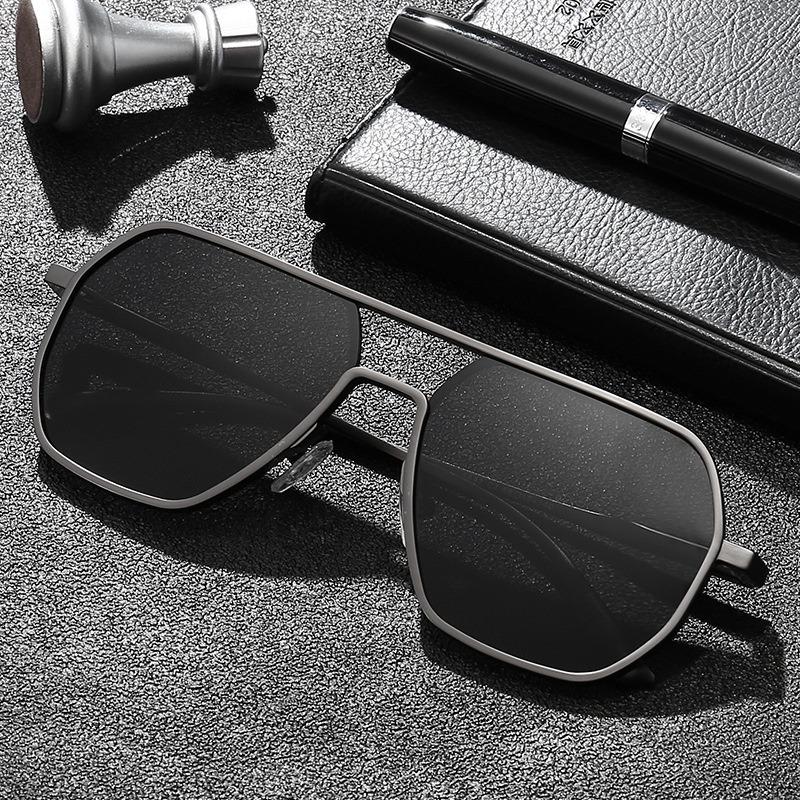 New Metal Polarized Double Beam Pochromic Sunglasses For Men Drive Night Vision Glasses Fashion Shade For Men Women