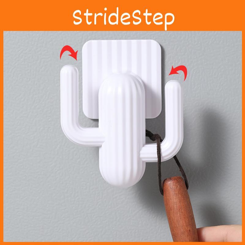 Cactus White Plastic Double Hooks For Door Wall Mounting Modern Tools Decor