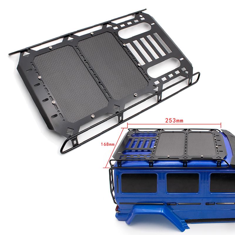 Portapacchi in metallo per auto cingolata radiocomandata 1/10 Traxxas TRX6 G63 TRX4 G500 nero
