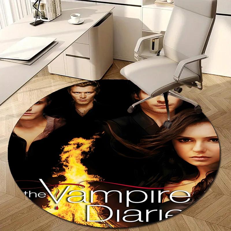 1pc The Vampire Diaries1 Design Printed Area Round Carpet for Bedroom Living Room Home Decor Rugs Mat Non Slip Mat Rug for Bedside