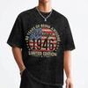 80th Birthday Born 1946 80 Year Old T Shirts Washed Cotton Harajuku TShirt USA Flag for Men Women Streetwear Printed Tops Tees