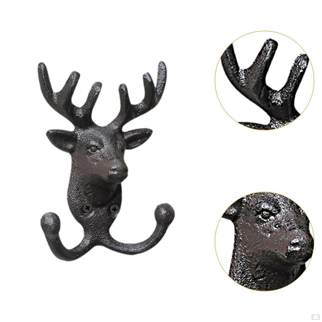 Wandhaken mit Tierkopffigur für Schlüssel, Bademäntel, Kleiderbügel, Badezimmer, Küche, rustikal