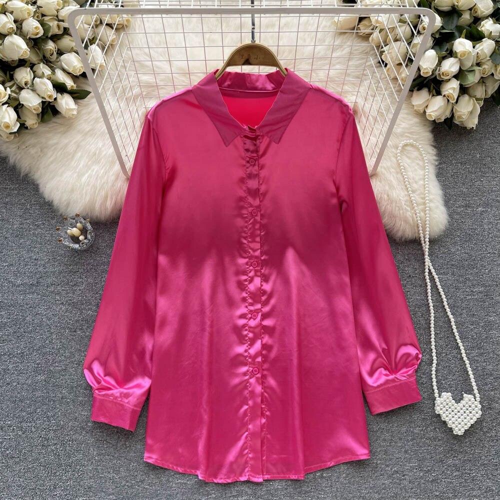 

Осенний свободный универсальный топ средней длины с длинными рукавами и нишевым дизайном во французском стиле