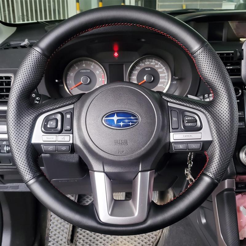 

Для Subaru Forester 2015 Legacy XV Outback 2015-2017 Ручная прошивка кожаный чехол на руль автомобиля с текстурой под персиковое дерево style 2