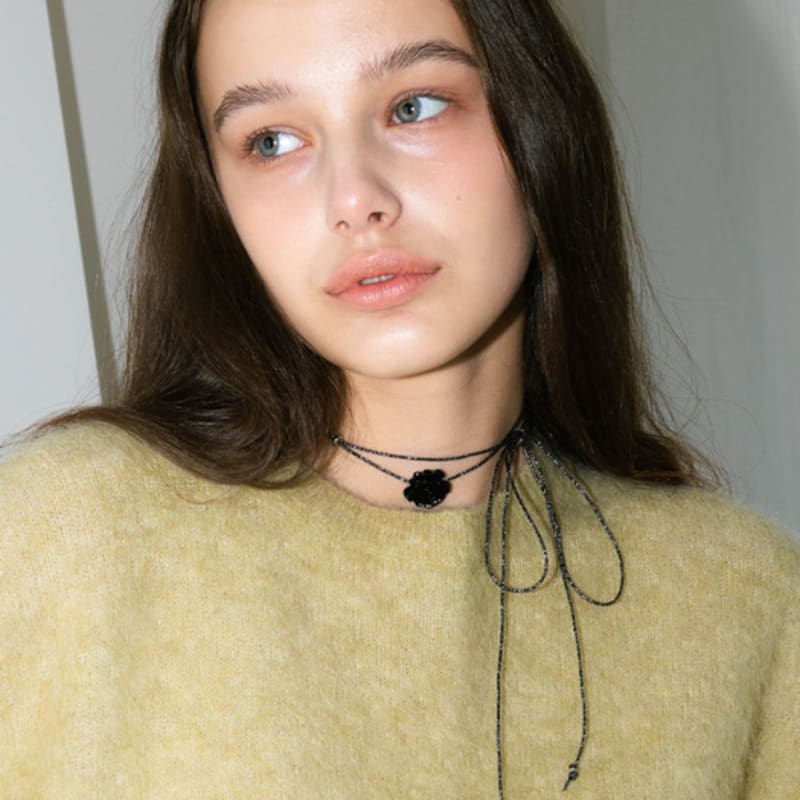 Pearlymore schwarze Rose Kordelkette