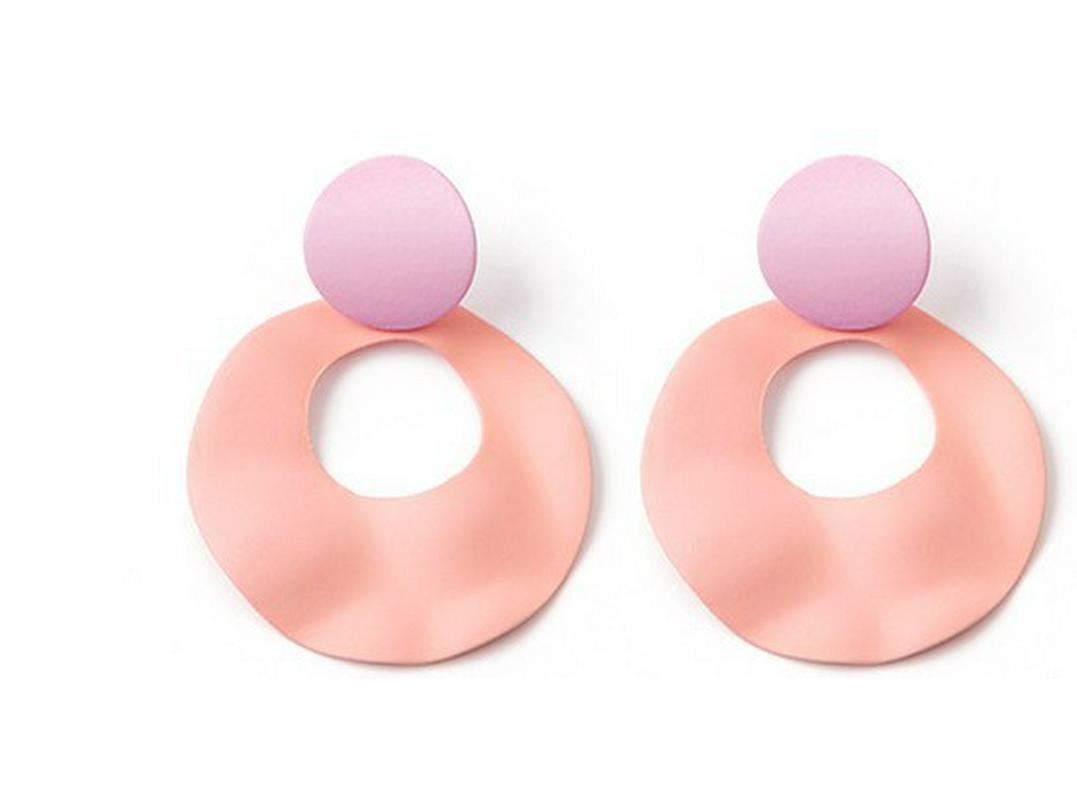 

Геометрические матовые серьги-сердечки - Конфетный цветовой блок из Японии и Южной Кореи