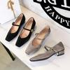 Woman Ballet Flats Fashion Square Toe Mary Jane Shoes 2026 Autumn Comfortable Anti Slip French Retro Elegance Casual Shoes