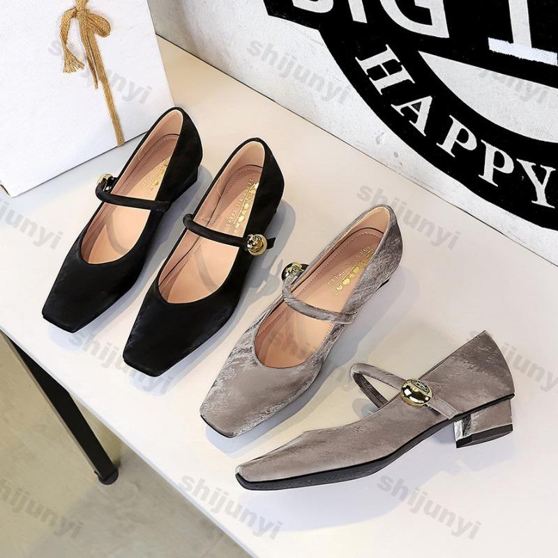 Woman Ballet Flats Fashion Square Toe Mary Jane Shoes 2026 Autumn Comfortable Anti Slip French Retro Elegance Casual Shoes