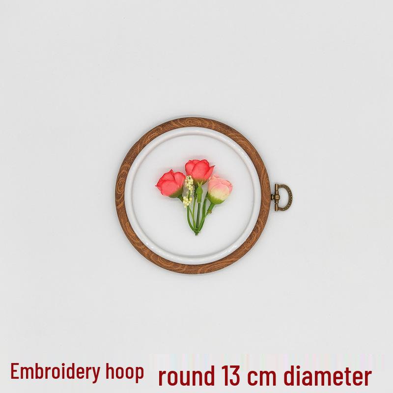 Plastikowa tamborek w stylu vintage: Drewniana rama do haftu krzyżykowego 22cm do zawieszenia na ścianie