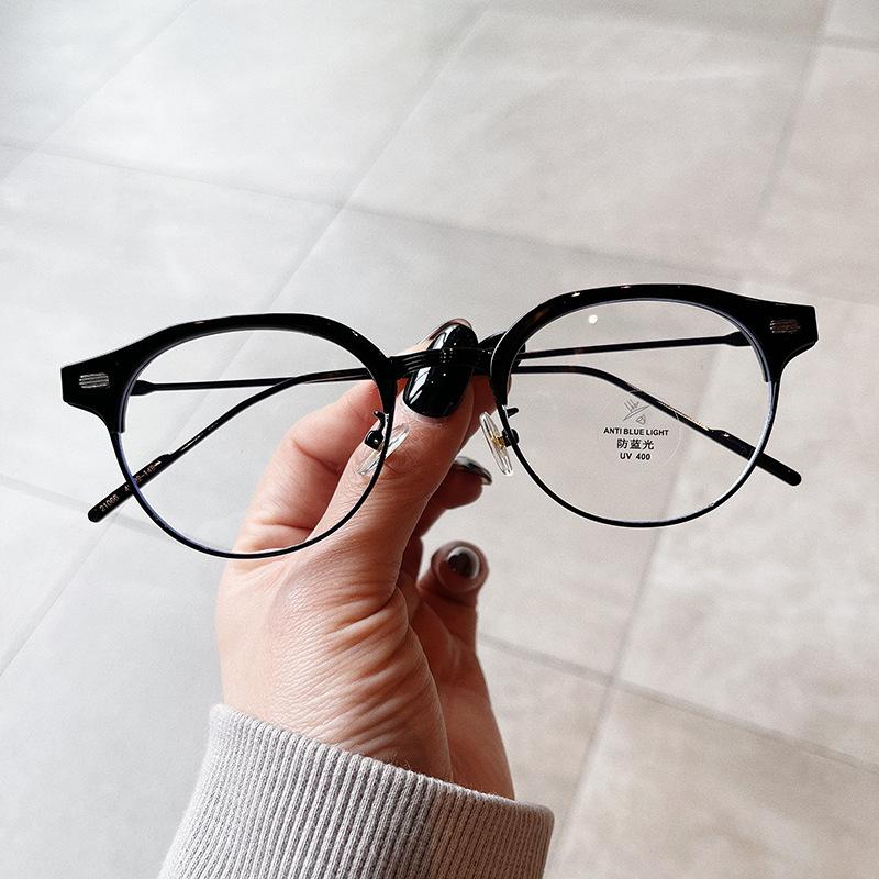 

Очки в полуободковой оправе в винтажном стиле для женщин, блокирующие синий свет, мужские очки овальной формы