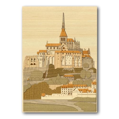 KINOWA "Mont Saint-Michel" Woodcut Original Handmade Kit, World Heritage Site, France, Made in Japan