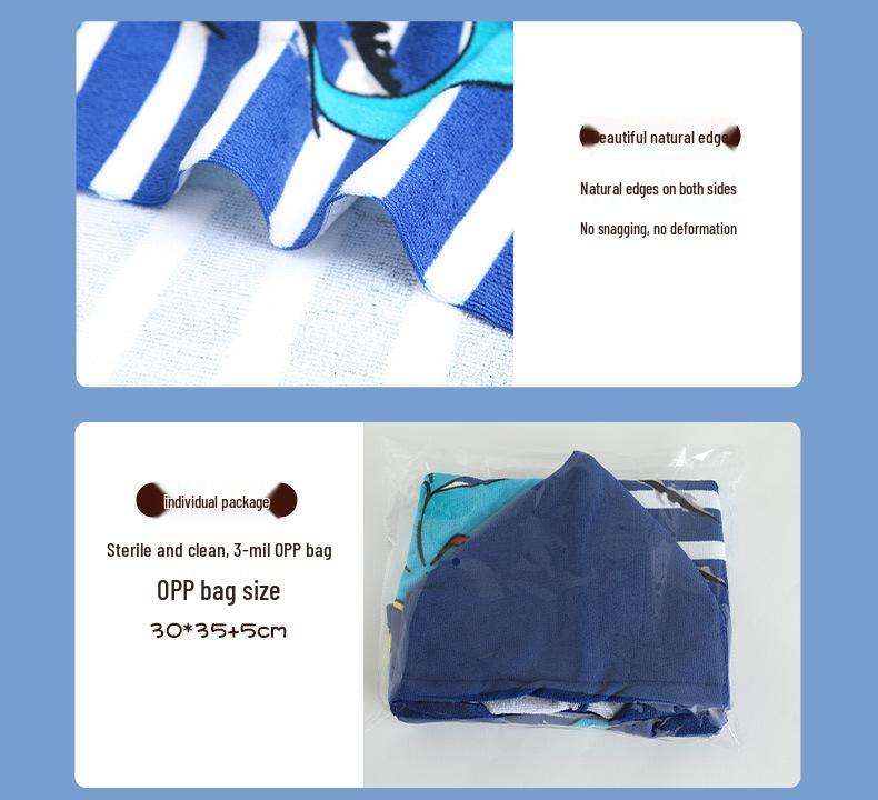 Kids' Cartoon Hooded Bath Towel & Beach Cape - Large Absorbent Bathrobe Cloak