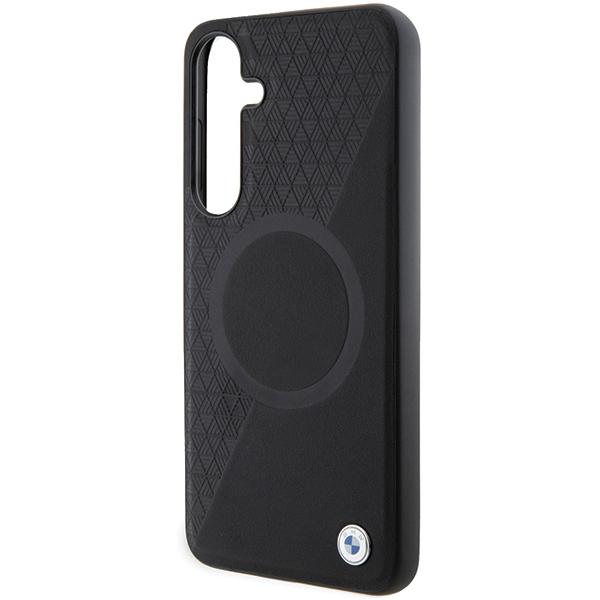 Bmw Bmhms24M23Rtpk S24+ S926 Czarny/Black Hardcase Signature Leather Half Textured & Circle Magsafe