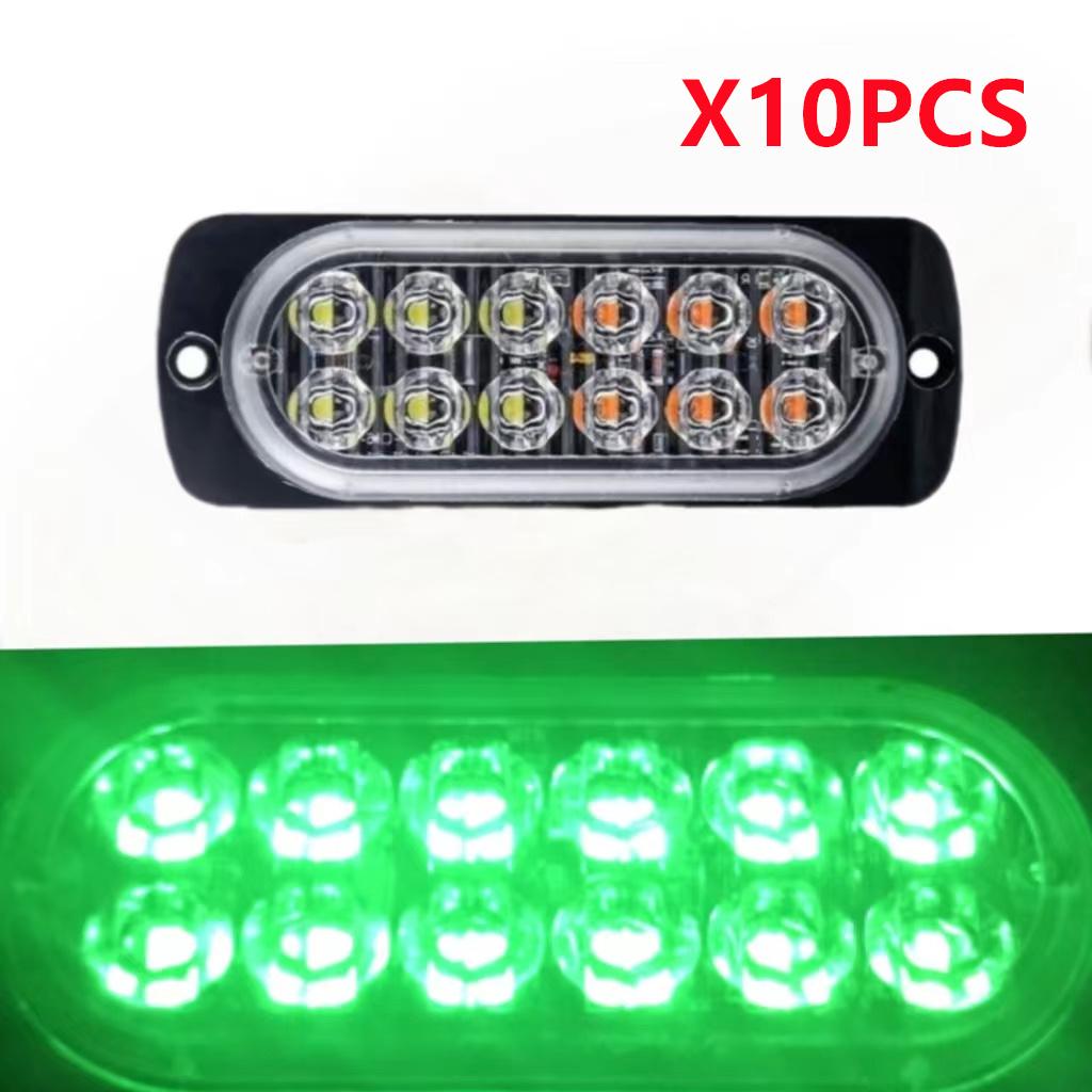 10 шт. Автомобильный мигающий свет 12 В 24 В Прицеп Решетка Стробоскопический Предупреждающий Аварийный свет 12 светодиодов Боковой габаритный огонь Грузовик Светодиодный Сигнальный Стробоскопический фонарь