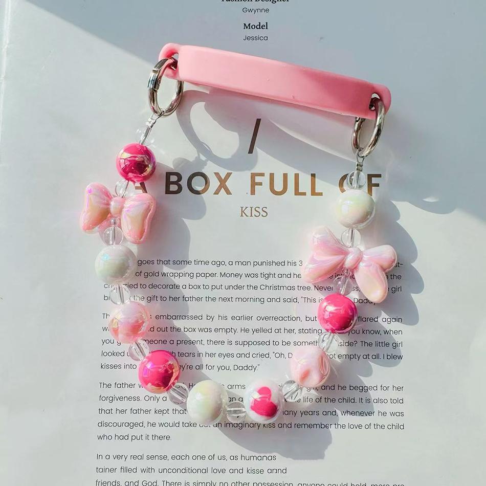 Neuer Tragbarer Wasserflaschen-Tragegurt-Halter Für 6-10cm Niedliche Rosa Schleife Silikon-Schlaufe Geeignet Für Stanley 30oz/40oz Schnabeltasse