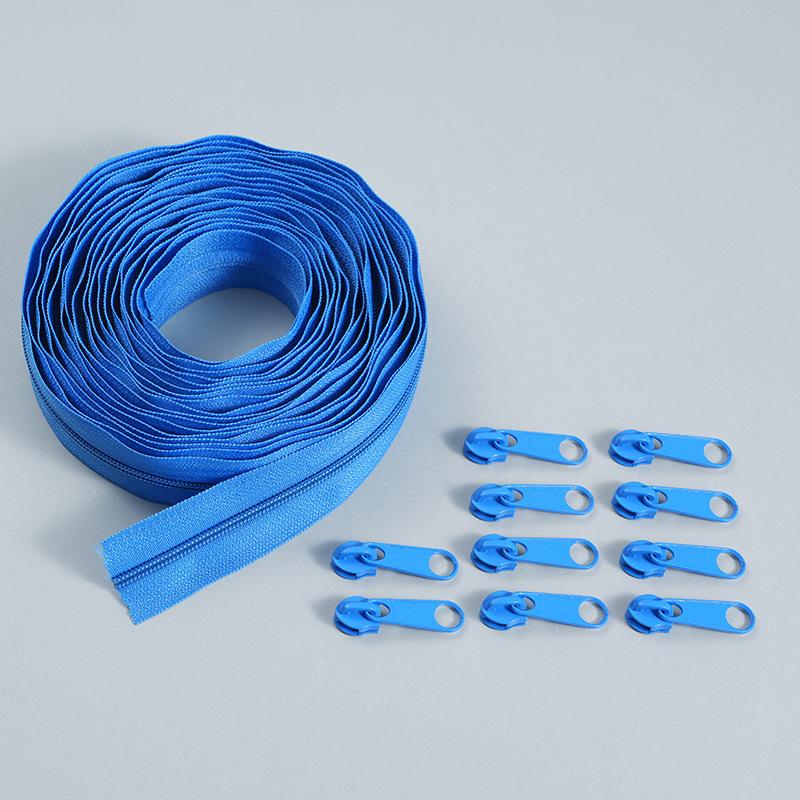 Zipper + 10 Plastic Zipper Pulls,Zipper Set,Used for Clothing, Luggage, Home Textiles, Etc