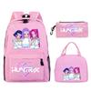 Kpop Peripheral Printing Student Schoolbag Fashionable Large Capacity Casual Backpack Three-Piece Set