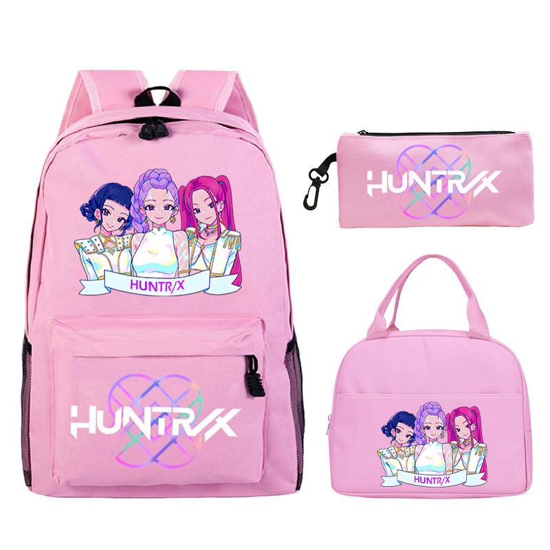 Kpop Peripheral Printing Student Schoolbag Fashionable Large Capacity Casual Backpack Three-Piece Set